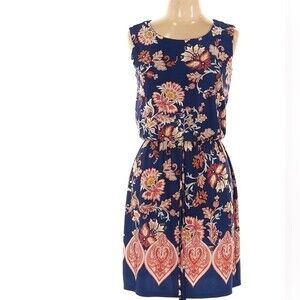 Enfocus Studio navy and rust sleeveless dress size 6 NWT